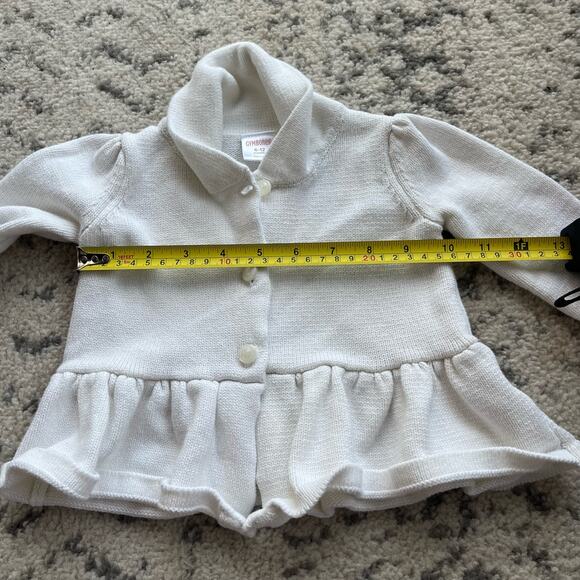 Gymboree Baby Ivory Peplum Button-Down Cardigan Size 6-12 months - Picture 4 of 5